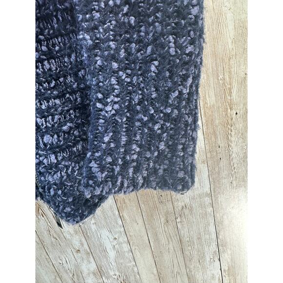 MOTH Anthropologie Sweater Womens Medium Navy Blue‎ Cable Knit Wool Alpaca Blend - Picture 8 of 10